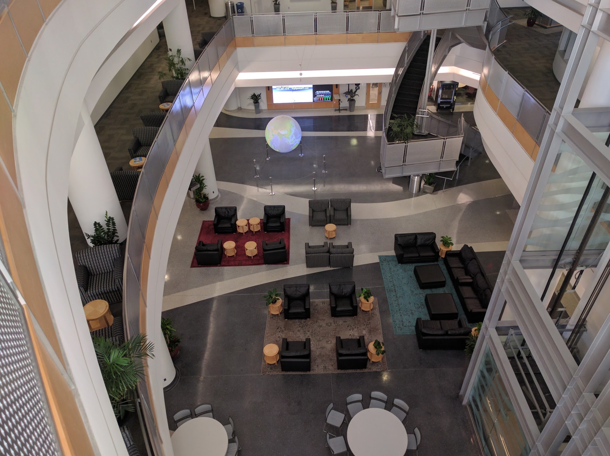 National Weather Center atrium viewed from 3rd floor